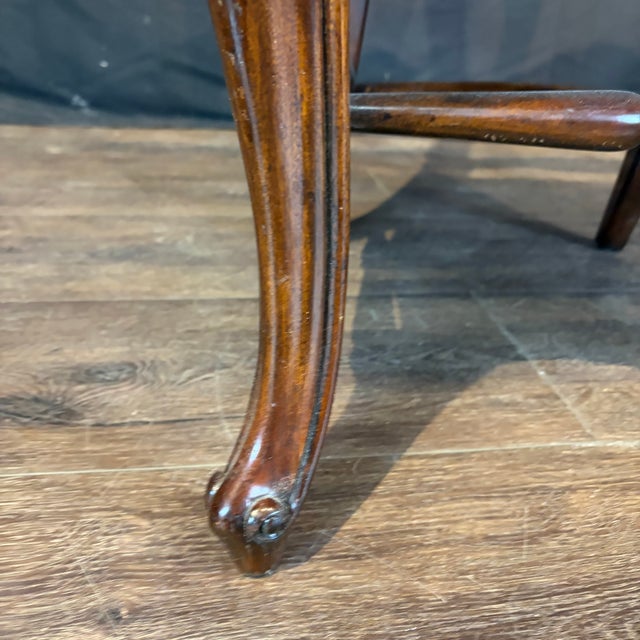 1980s French Louis XV Style Walnut Dining Chairs With Rush Seats -Set of 8 For Sale - Image 5 of 12