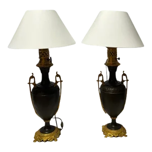 19th Century, Pair of French Carcel Lamps
