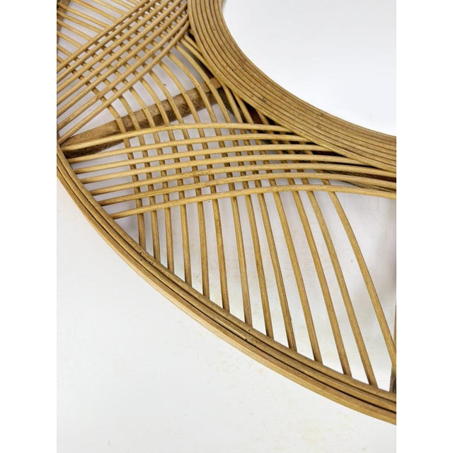 Boho Chic Large Mirror Made of Wood and Rush, France, 1980 For Sale - Image 3 of 10