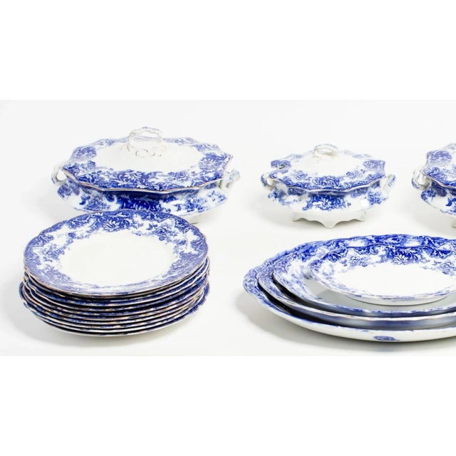 Mid 19th Century Mid 19th Century Wedgwood Flow Blue Dinnerware - Set of 34 For Sale - Image 5 of 5