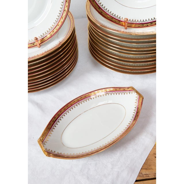 1960s Flat and Deep Porcelain Plates for 12 from Limoges, 1960s, Set of 25 For Sale - Image 5 of 8