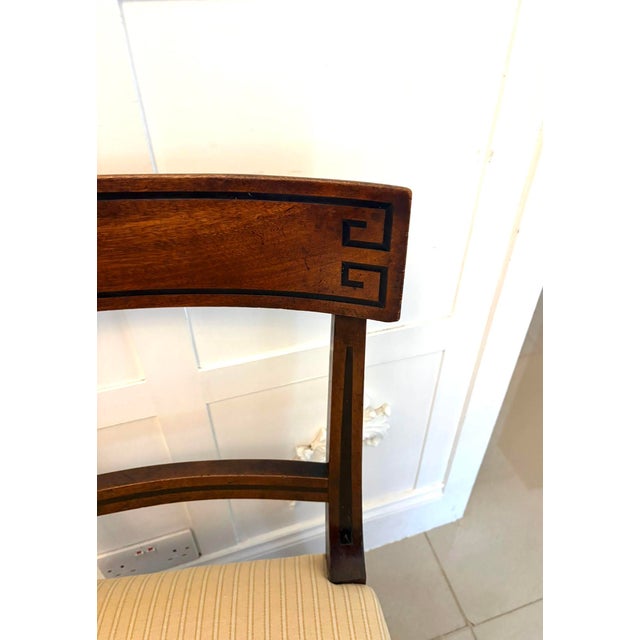Cream Antique English Regency Mahogany Klismos Side Chairs, 1820s, Set of 2 For Sale - Image 8 of 16