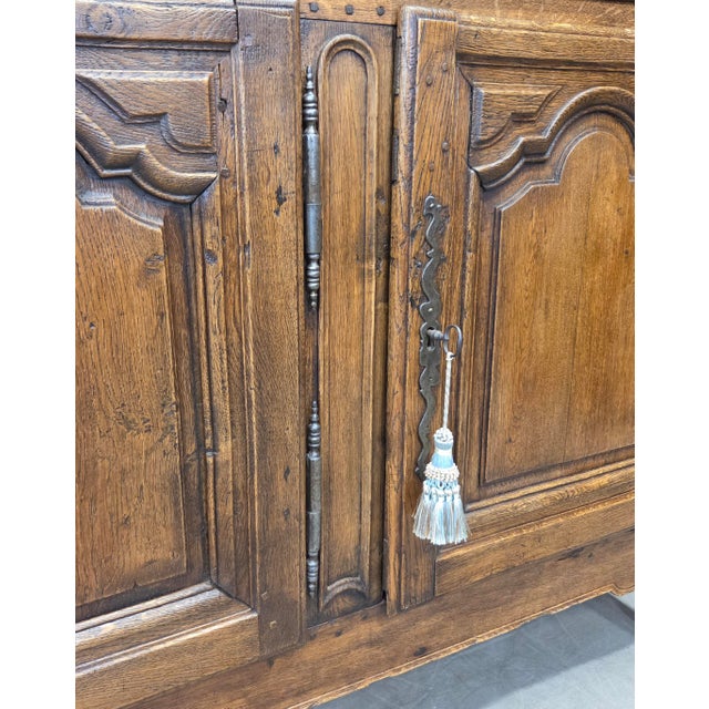 Antique 19th Century French Provincial Oak Buffet With Lined Interior For Sale - Image 13 of 18