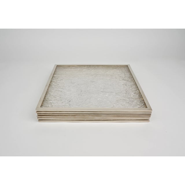 Italian Acrylic Glass & Steel Placemats, 1970s, Set of 6 For Sale - Image 4 of 9