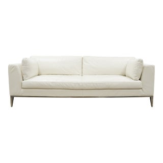 Martyn Lawrence Bullard for Frontgate White Leather Sofa For Sale