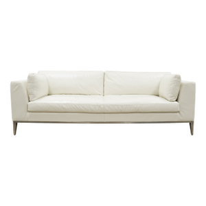 Martyn Lawrence Bullard for Frontgate White Leather Sofa