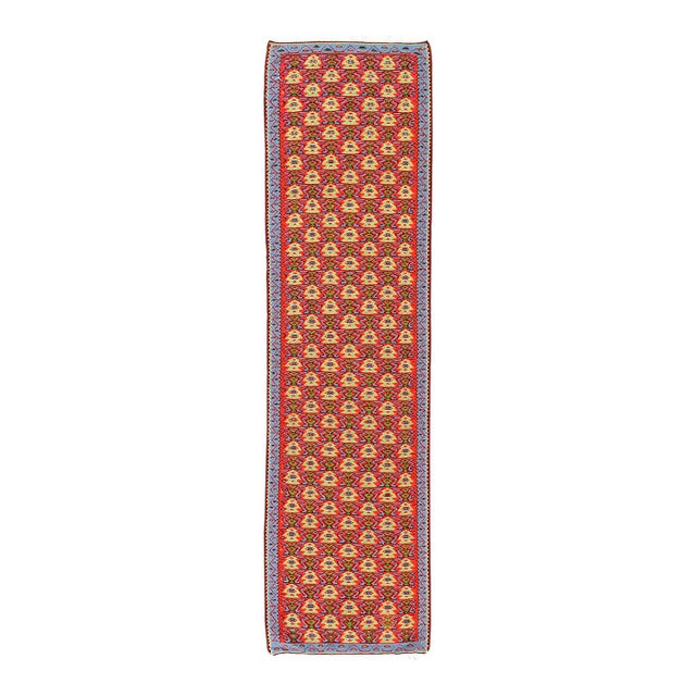Pasargad DC Fine Hand Knotted Flat Weave Senneh Runner Rug For Sale