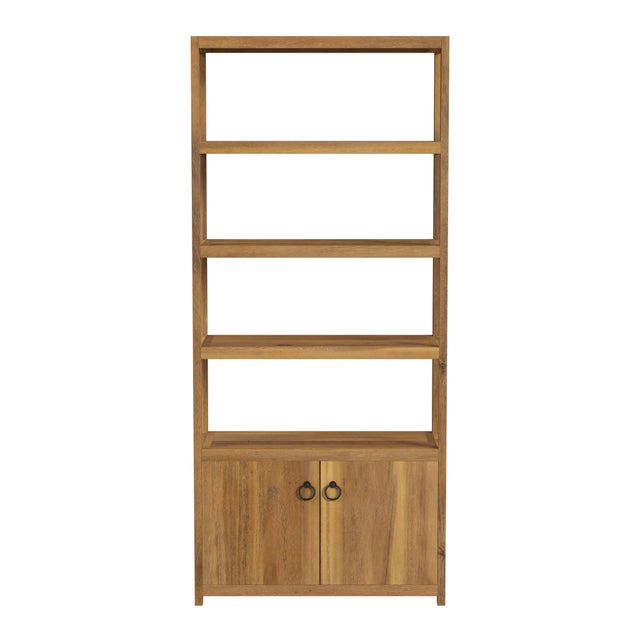 Spritely Home Accent Furniture Lark 32 in. W x 72 in. H Wood 4 Tier Etagere Bookcase, Natural For Sale - Image 4 of 8