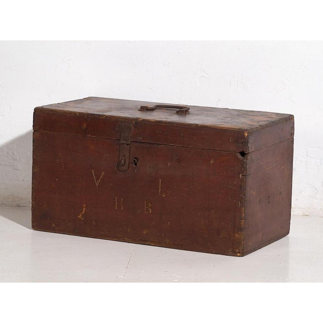 Antique Maroon Chest, 1900 For Sale - Image 12 of 14