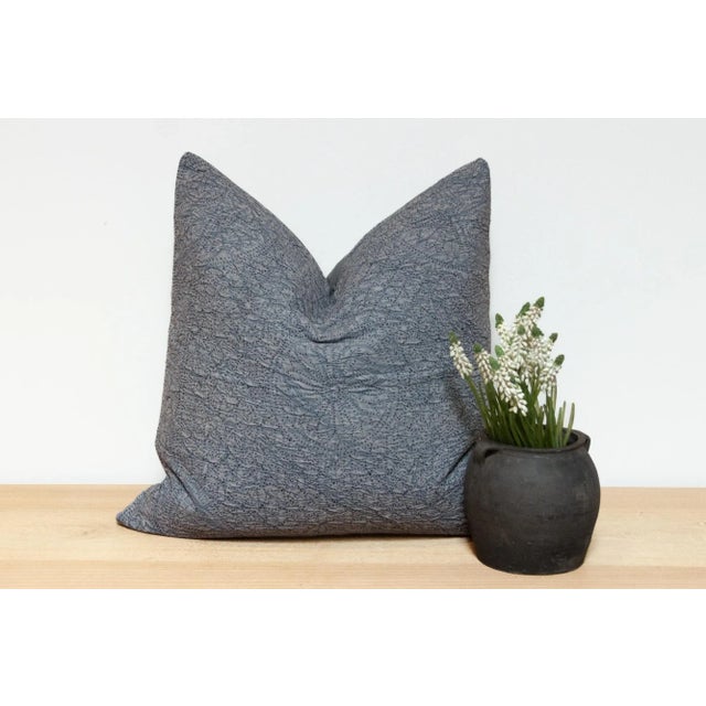 Misty Gray Hand-Stitched Pillow Cover For Sale In Los Angeles - Image 6 of 6