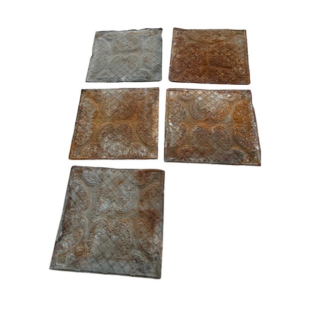 Bring a touch of true architectural history into your home with these authentic antique pressed tin ceiling tiles,...