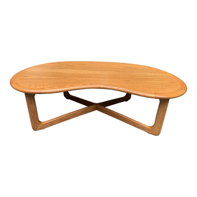 1970s MidCentury Modern Lane Furniture Kidney Shaped Coffee Table