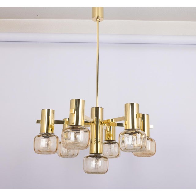 Metal Large Sciolari Brass Chandelier, Germany, 1960s For Sale - Image 7 of 12