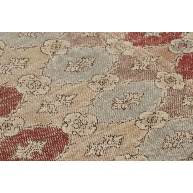 Vintage Distressed Runner Rug, Beige-Red and Blue Medallion Pattern - Rug & Kilim For Sale In New York - Image 6 of 8