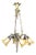 1900s Louis XVI Style Scrolling Bronze Belle Époque Six-Light Chandelier W/ Shades For Sale