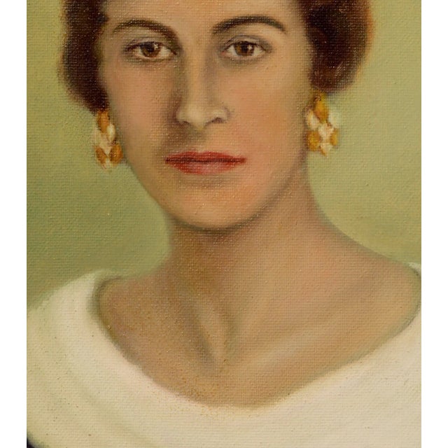 Mid-century self-portrait by California artist Myrtle Cureton (American, 1909-2000). Signed "Myrtle Cureton" lower left....