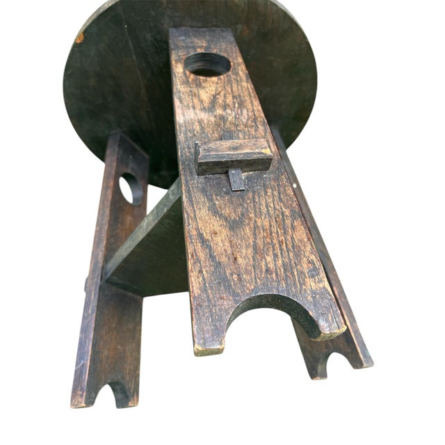 Antique Arts and Crafts Two-Tiered Side Table Tabouret or Plant Stand in the Manner of Gustav Stickley For Sale - Image 4 of 12