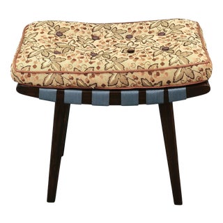 Mid-Century Beech Stool with Cushion from TON, Czechoslovakia, 1956 For Sale