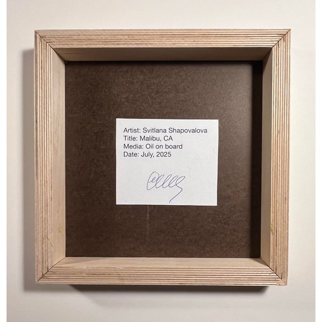 Wood 2025 "Malibu" Oil on Board Painting by Ukrainian Artist Svitlana Shapovalova For Sale - Image 7 of 8