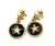 Contemporary Chanel Vintage Gold Plated CC Star Round Black Coin Dangle Piercing Earrings, Pair For Sale - Image 3 of 4
