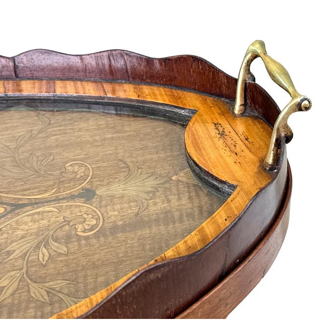 Fine 19th Century Mahogany & Satinwood Two Tier Table, 1890 For Sale - Image 4 of 13