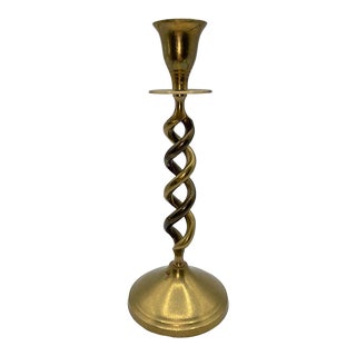 Vintage Mid-Century Solid Brass Barley Twist For Sale