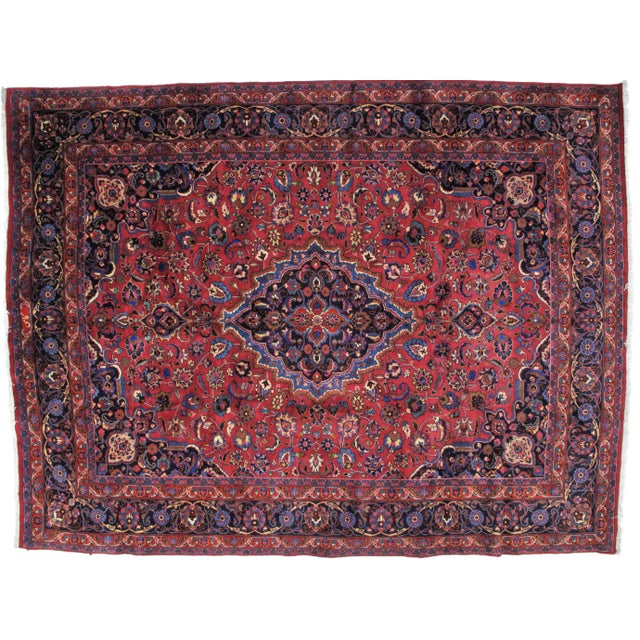 1970s Vintage Persian Khorassan Rug - 9′9″ × 12′9″ For Sale