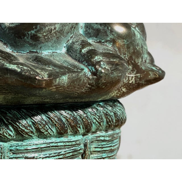 Aqua Sculptural Gilt Bronze Ice Bucket by Mauro Manetti, Italy, 1970s For Sale - Image 8 of 15