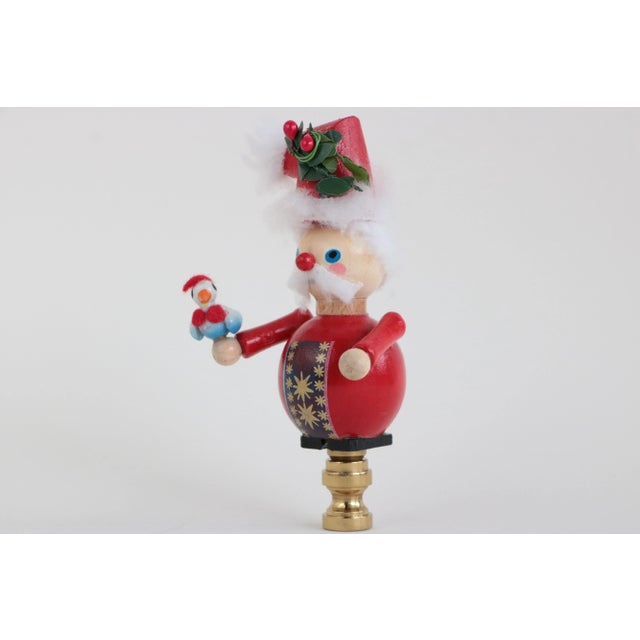 Figurative Steinbach German Wood Santa Lamp Finial For Sale - Image 3 of 5