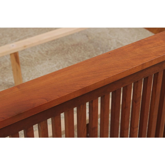 Wood Stickley Cherry Queen Size Prairie Mission Bed For Sale - Image 7 of 18