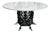 1940s French Art Deco Cast Iron Base Round Carrara Marble Top Dining Table For Sale