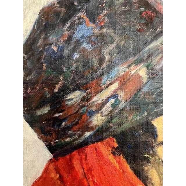 Francisque Noailly, Lady, Oil on Canvas & Cardboard, Framed For Sale - Image 5 of 13