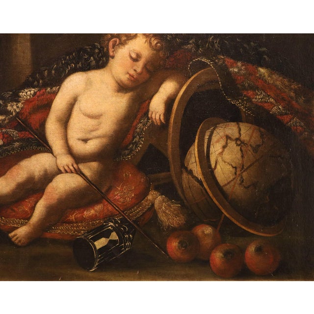 Circle of Antonio Tibaldi, Vanitas Still Life, 1700, Oil on Canvas For Sale - Image 11 of 16
