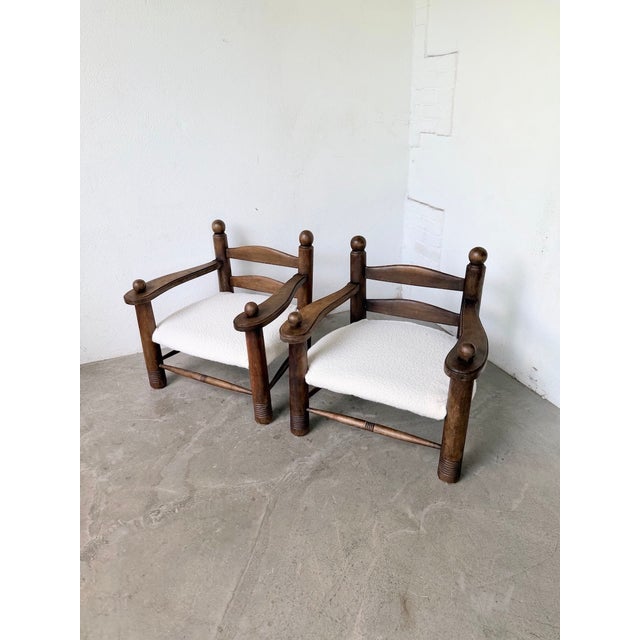Lounge Chairs in Oak by Dudouyt, 1950s, Set of 2 For Sale - Image 16 of 18