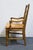 Early 21st Century High End Vintage Solid Rubberwood Country French Ladderback Dining Arm Chair W. Rush Seat For Sale - Image 5 of 10