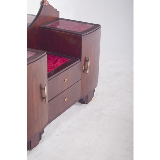 Vintage Art Deco Walnut Dressing Table, 1920s For Sale - Image 4 of 11