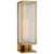 Barbara Barry for Visual Comfort Signature York 16" Single Box Sconce in Soft Brass with Clear Ribbed Glass For Sale