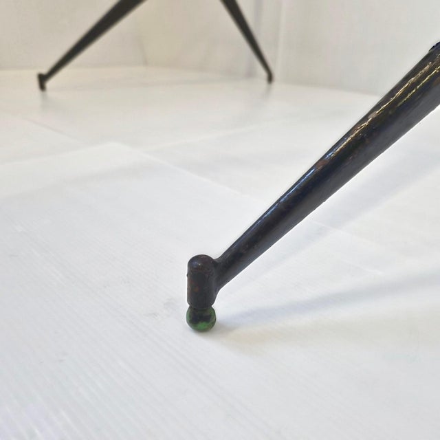 Metal Vintage Shelf with Compass Legs by Jean Prouvé and Maurice Novarina, 1950s For Sale - Image 7 of 10