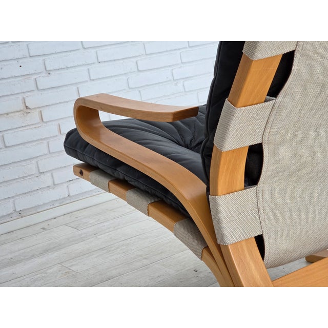 Norwegian Model Kengu Armchair in Leather and Bentwood from Rybo Rykken & Co, 1970s For Sale - Image 17 of 18