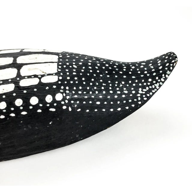 Wood Vintage Wood Carved Folk Art Duck Statue Decoy For Sale - Image 7 of 13