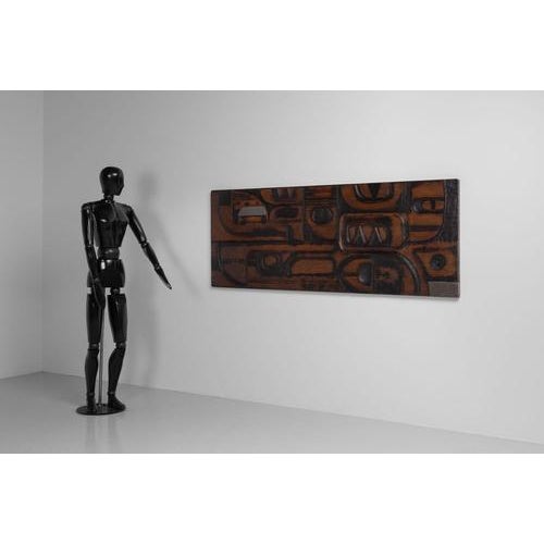 Vintage Wall Panel in Pine by Francesco Pasinato, Italy, 1970s For Sale - Image 3 of 18