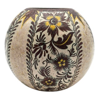 Royal Zuid Holland Gouda Hand Painted Dutch Art Pottery Vase, 6.5" For Sale