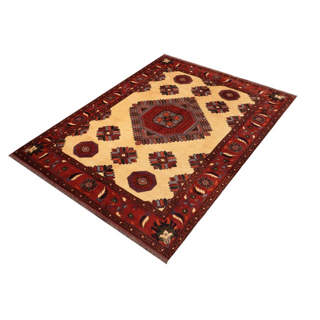 Tribal Tribal Kargahi 1980's Beige/Rust Wool Rug - 10'0'' X 12'10'' For Sale - Image 3 of 9