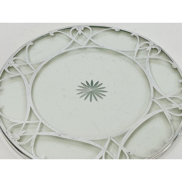 1930s Vintage 1930s Sterling & Glass Round Trivet For Sale - Image 5 of 5