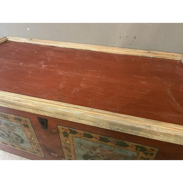 Large Antique Fir Chest For Sale - Image 3 of 11