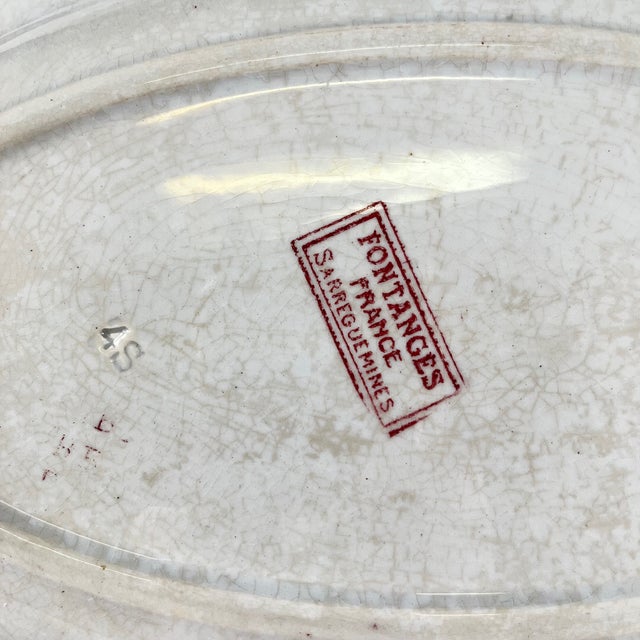 Fontange Oval Dish from Sarreguemines, 1920s For Sale - Image 12 of 13
