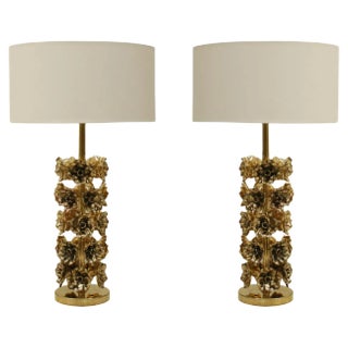 Italian Contemporary Brass Table Lamps, Set of 2 For Sale
