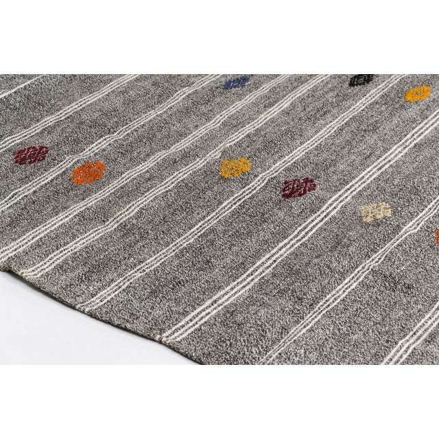 Off White Vintage Kilim Wool Rug For Sale - Image 6 of 7