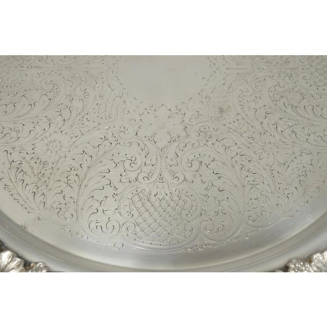 Vintage Fb Rogers 5614 Victorian Silver Plated Punchbowl W/ Round Tray, 2 Pc Set For Sale - Image 15 of 17