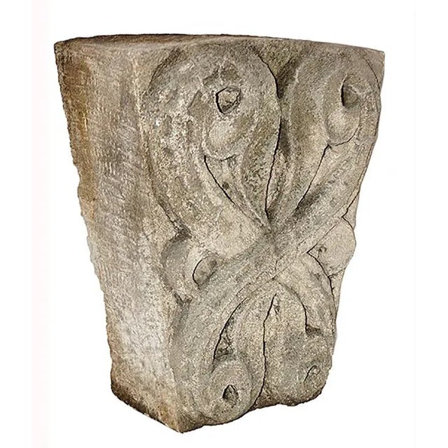Gray Antique Limestone Keystone For Sale - Image 8 of 8